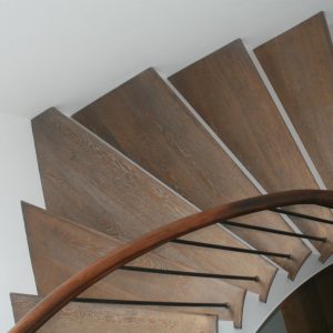 Oak Staircase with Mahogany Hand Rails