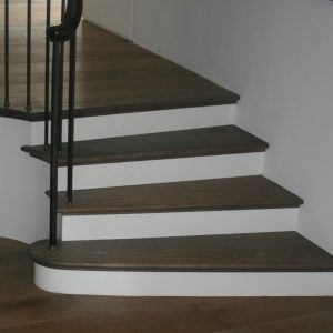Oak Staircase with Mahogany Hand Rails
