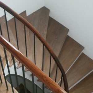 Oak Staircase with Mahogany Hand Rails