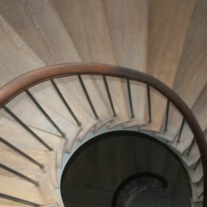 Oak Staircase with Mahogany Hand Rails