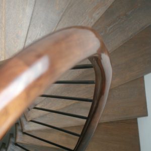 Oak Staircase with Mahogany Hand Rails