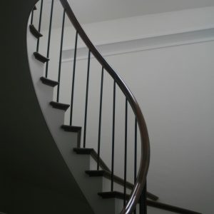 Oak Staircase with Mahogany Hand Rails