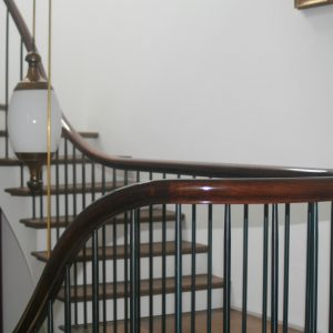 Oak Staircase with Mahogany Hand Rails