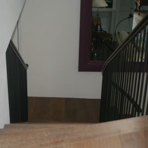 Oak Staircase with Mahogany Hand Rails