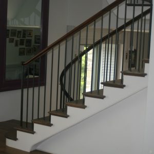 Oak Staircase with Mahogany Hand Rails