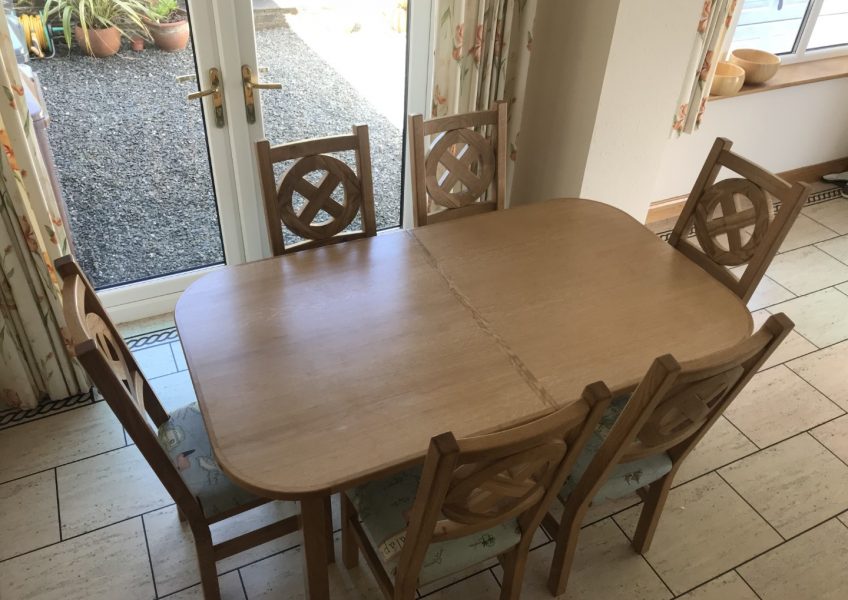 Commissioned Oak table and chairs for a lady in Salcombe. 