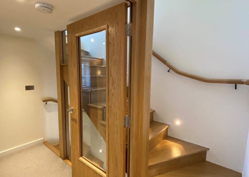 Beautiful Oak and Glass Staircase